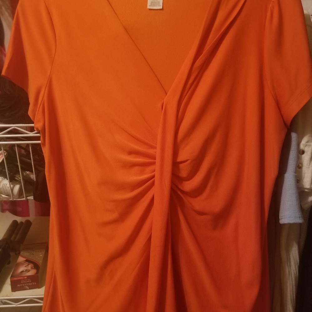 Ladies pretty orange shirt size xl